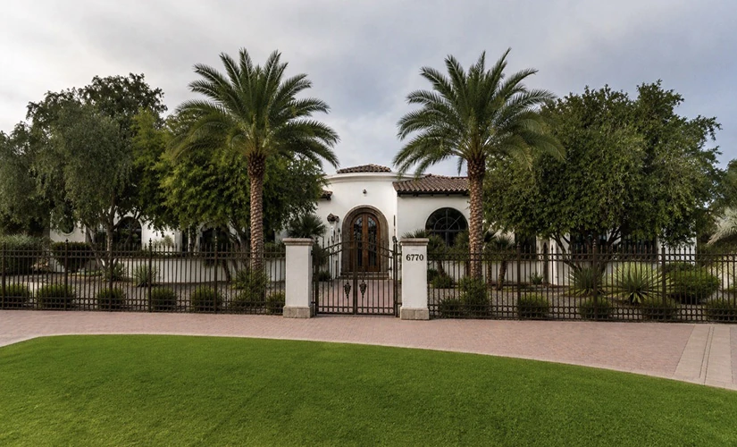 Planned refreshed gated entry landscaping