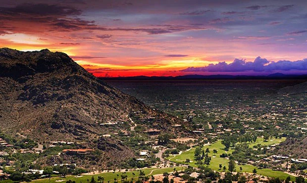 Paradise Valley sunset mountain view